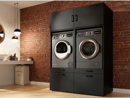 Kast WASHING 2 machines naast elkaar LARGE zwart