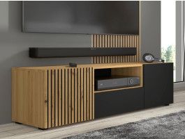 Tv-meubel ORISA 3 deuren 150 cm artisan eik/zwart
