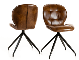Set van 2 stoelen LENO cognac 