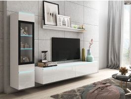 Tv-meubel set VITTORIO 4 deuren hoogglans wit
