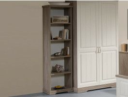 Boekenkast IVANA 5 vakken truffel/porselein