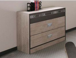 Commode FACTORY 3 lades loft grijs/schaduwgrijs