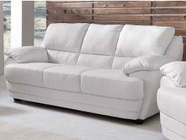 Zitbank NEBRASKA 3 plaatsen eco-leder wit