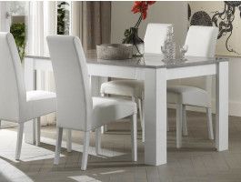 Eettafel MADONNA rechthoekig 160 cm hoogglans wit/hoogglans beton