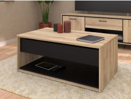 Salontafel met opklapbaar blad OSTEO 100 cm kronberg eik/zwart