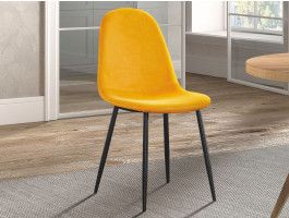 Stoel BOYA fluweel geel 