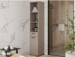 Kolomkast met wasmand LAUNDRY 1 deur 1 lade taupe 