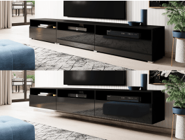 Tv-meubel BABEL II 3 deuren 3 vakken hoogglans zwart/zwart