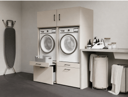 Kast WASHING 2 machines naast elkaar kasjmier met 2 opzetkasten