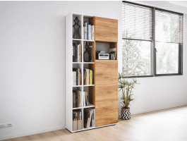 Kast LISBONNE 2 deuren wit/navarra eik