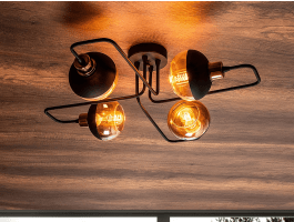 Plafondlamp ANNOROU 4 lampen zwart