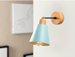 Wandlamp MANORIA 1 lamp lichtblauw