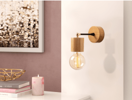 Wandlamp ANTHONY 1 lamp bruin