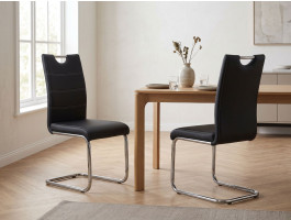 Set van 4 stoelen ELIA PU zwart