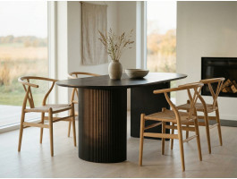 Ovale eettafel LARUSSO 220 cm donkerbruin 