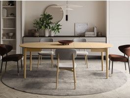 Verlengbare eettafel PLOTY 120>240 cm lichte eik
