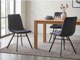 Set van 4 stoelen ELVITA antraciet grijs