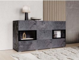 Commode BABEL 2 deuren en 3 lades kleurrijke leisteen