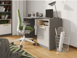 Bureau PIKA 1 deur wit/lichtgrijs