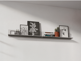 Wandplank PIKA 90 cm grafiet/lichtgrijs