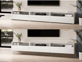 Tv-meubel BABEL II 3 deuren 3 vakken wit/hoogglans wit