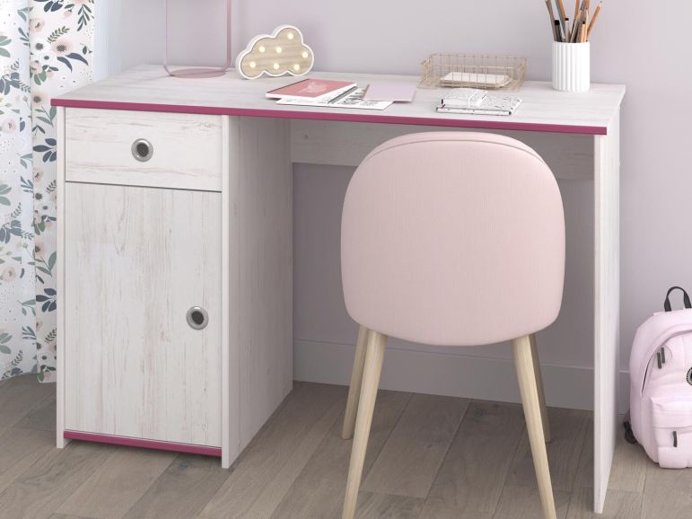 audit Watt native Bureau SMOOKIE witte pijnboom/roze