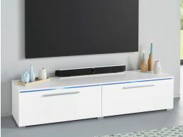 Tv-meubel AMBROSA 160 cm 2 klapdeuren wit/hoogglans wit zonder led 