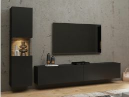 Tv-meubel set AVATAR 3 deuren zwart met led 