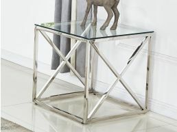 Vierkante salontafel OCTOPUS 55 cm zilver