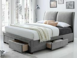 Bed SUELLO 160x200 cm eco-leder grijs