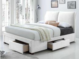 Bed SUELLO 140x200 cm eco-leder wit