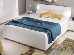 Bed FUTURO 180x200 mat wit/hoogglans wit