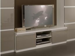 Tv-meubel ROMEO 2 deuren wit/grijs