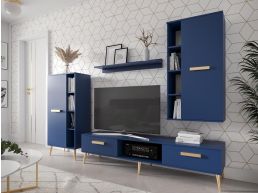 Tv-meubel set MODEST 4 deuren donkerblauw 