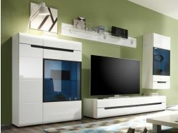 Tv-meubel set 02 HERCULE wit/hoogglans wit zonder led