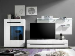 Tv-meubel set 03 HERCULE wit/hoogglans wit met led