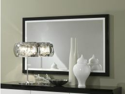Spiegel ROMEO 140 cm hoogglans zwart/hoogglans wit