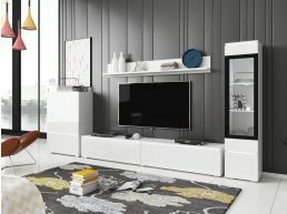TV-meubel set VITTORIO 7 deuren hoogglans wit zonder led 