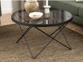 Ronde salontafel BUXTON Ø80 cm zwart