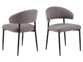 Set van 2 stoelen EDDIE lichtgrijs/bruin