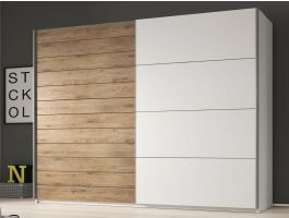 Kast GALACTIC 2 deuren 270 cm wit/eik beaufort