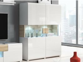 Vitrinekast TORERO 2 deuren sanremo/hoogglans wit