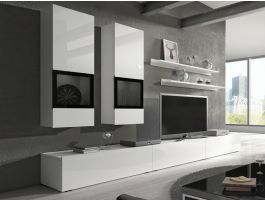 Tv-meubel set BABEL 5 deuren wit/hoogglans wit zonder led