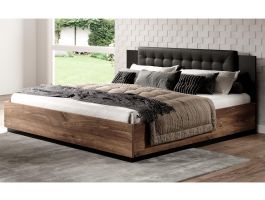 Tweepersoonsbed SIGNAL 180x200 cm flagstaff eik/mat zwart