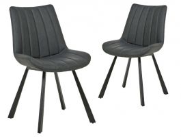 Set van 2 stoelen OBI vintage antraciet/zwart 