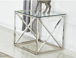 Vierkante salontafel OCTOPUS 55 cm zilver