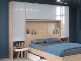 Brugkast BRIDANI hoogglans wit/brooklyn eik