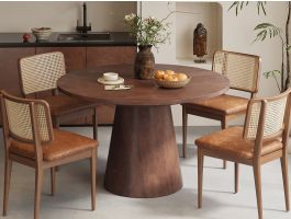 Ronde eettafel TOMYRA 130 cm mangolia bruin