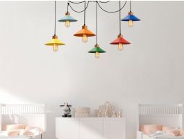 Hanglamp SOOTY 6 lampen multi kleuren 