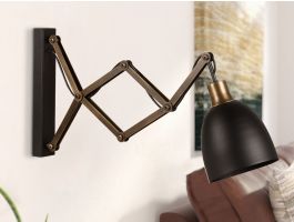 Wandlamp HURLEY 1 lamp zwart